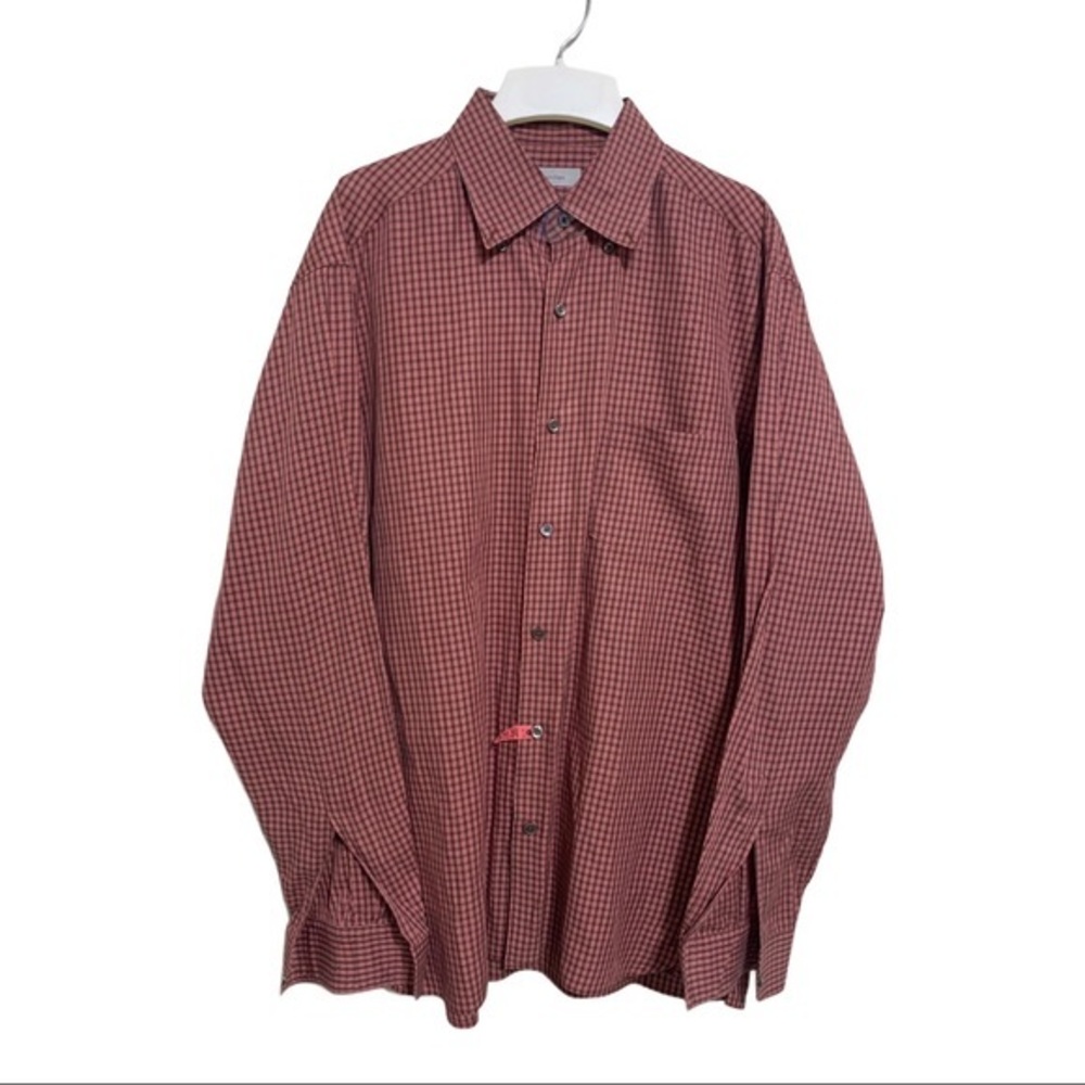 ERMENEGILDO ZEGNA Button Front Shirt XL Plaid